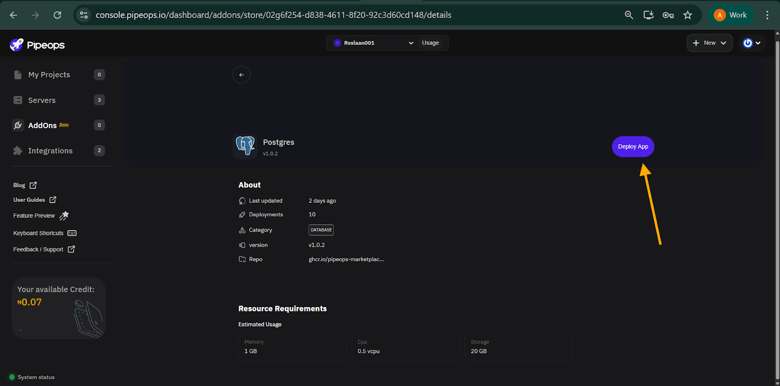 Addon Details Page