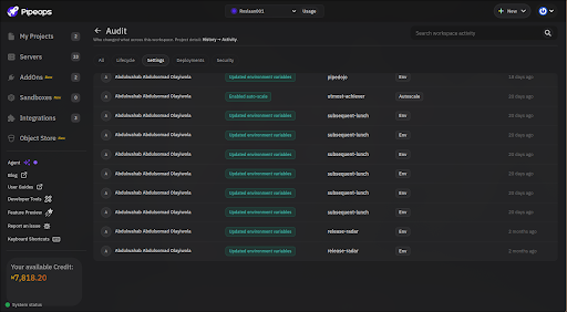 Environment Variable Changes