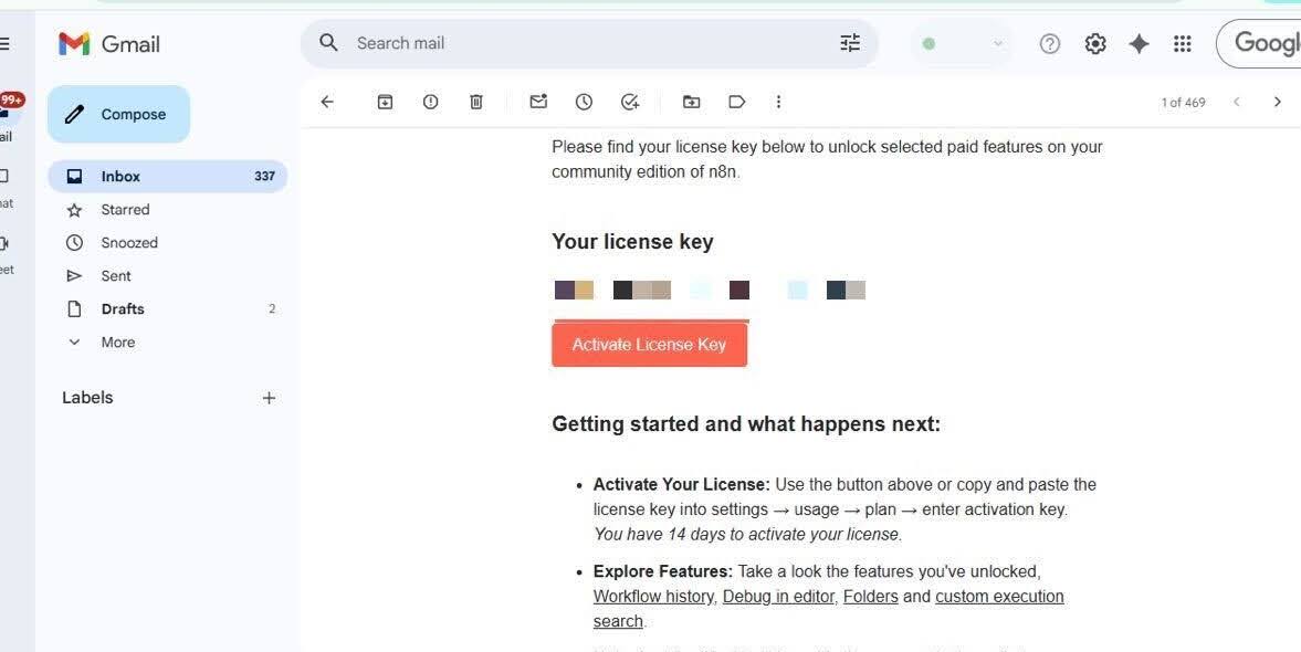 license key email