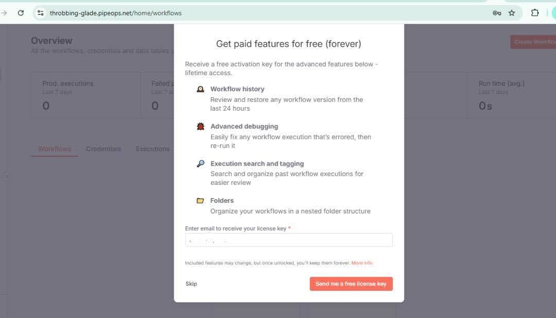 n8n features modal